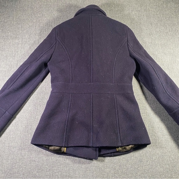 J Crew Blue Peacoat with Structured Shoulders and Tailored Silhouette - Picture 2 of 5